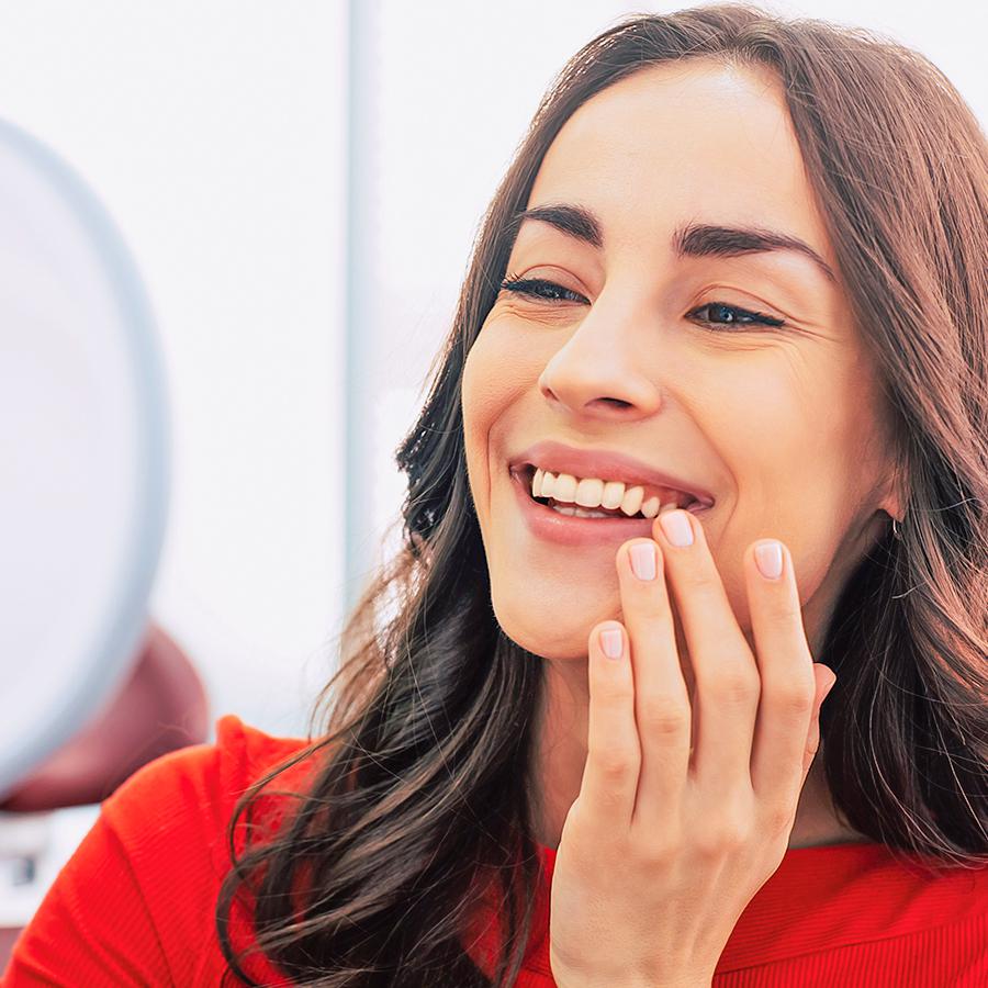 woman with a nice smile from orthodontic braces