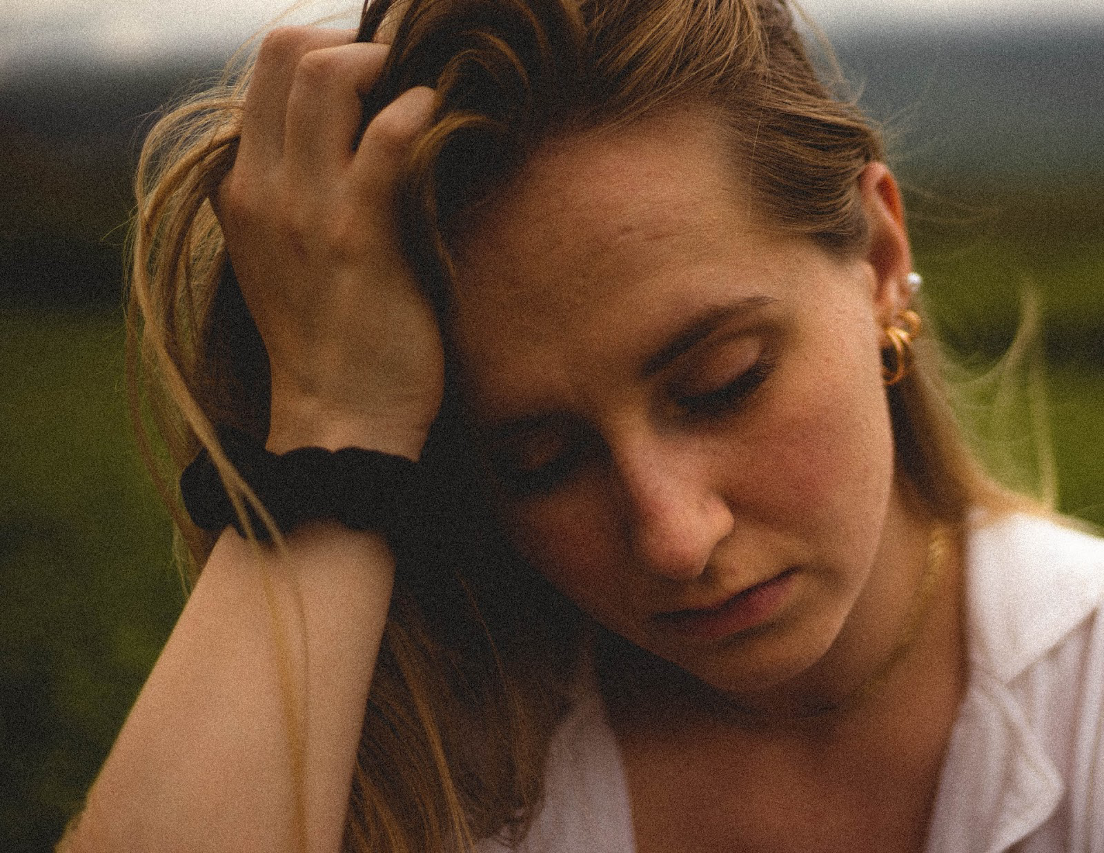 Woman with headache from sleep apnea